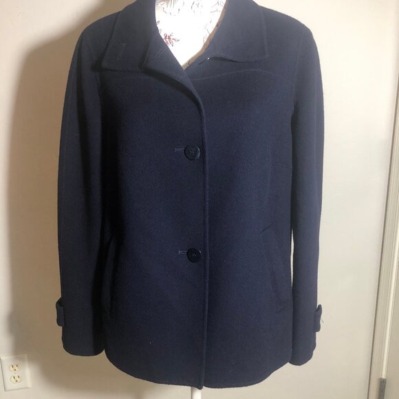 Classic Talbots Navy Wool Jacket – Size 14W - Picture 1 of 9